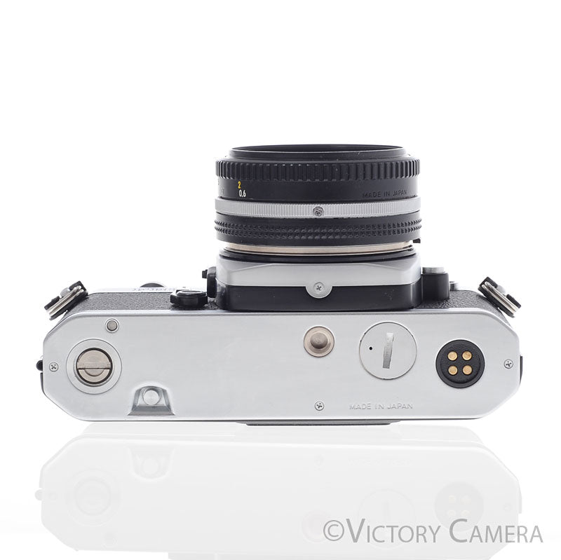 Nikon FE-2 FE2 Chrome 35mm Camera with Nikkor 50mm f1.8 AI-s Lens  [EXC+]