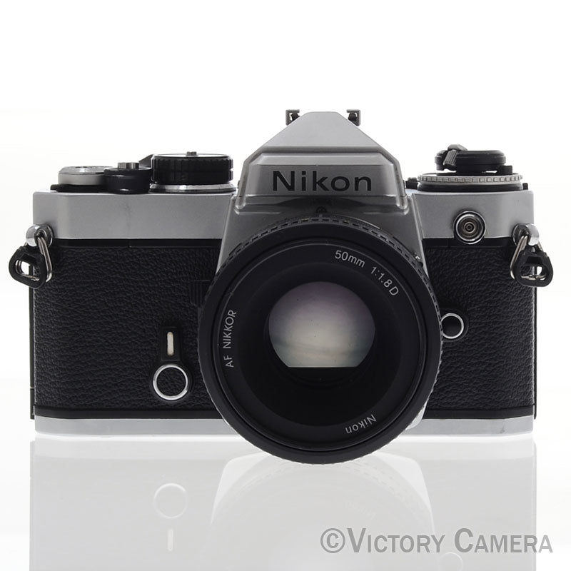 Nikon FE Chrome 35mm Film Camera 50mm F1.8 Lens [EXC-]