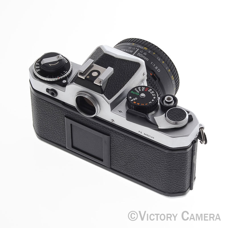 Nikon FE Chrome 35mm Film Camera 50mm F1.8 Lens [EXC-]