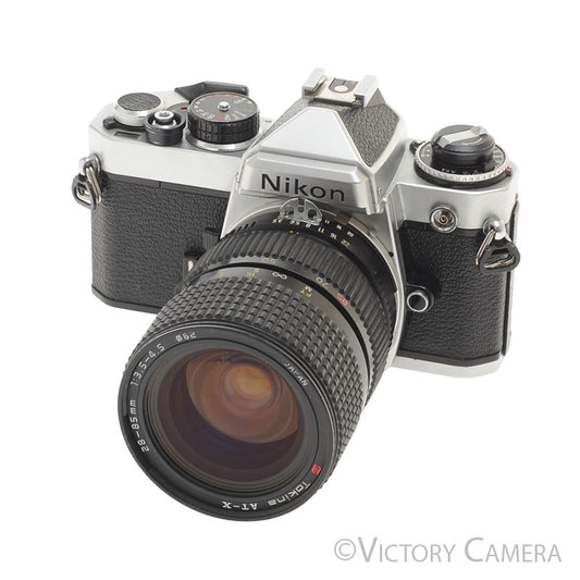 Nikon FE Chrome 35mm Film Camera with Takumar 28-85mm Macro lens. [EXC-] - Victory Camera