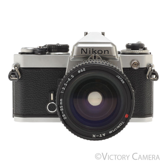 Nikon FE Chrome 35mm Film Camera with Takumar 28-85mm Macro lens. [EXC-] - Victory Camera