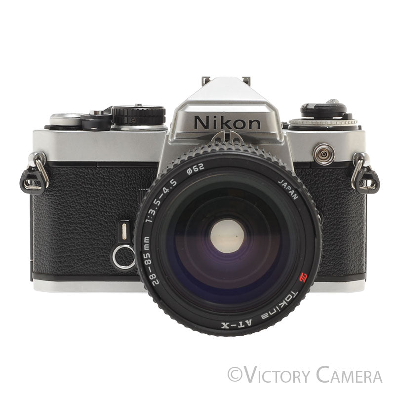Nikon FE Chrome 35mm Film Camera with Takumar 28-85mm Macro lens. [EXC-] - Victory Camera
