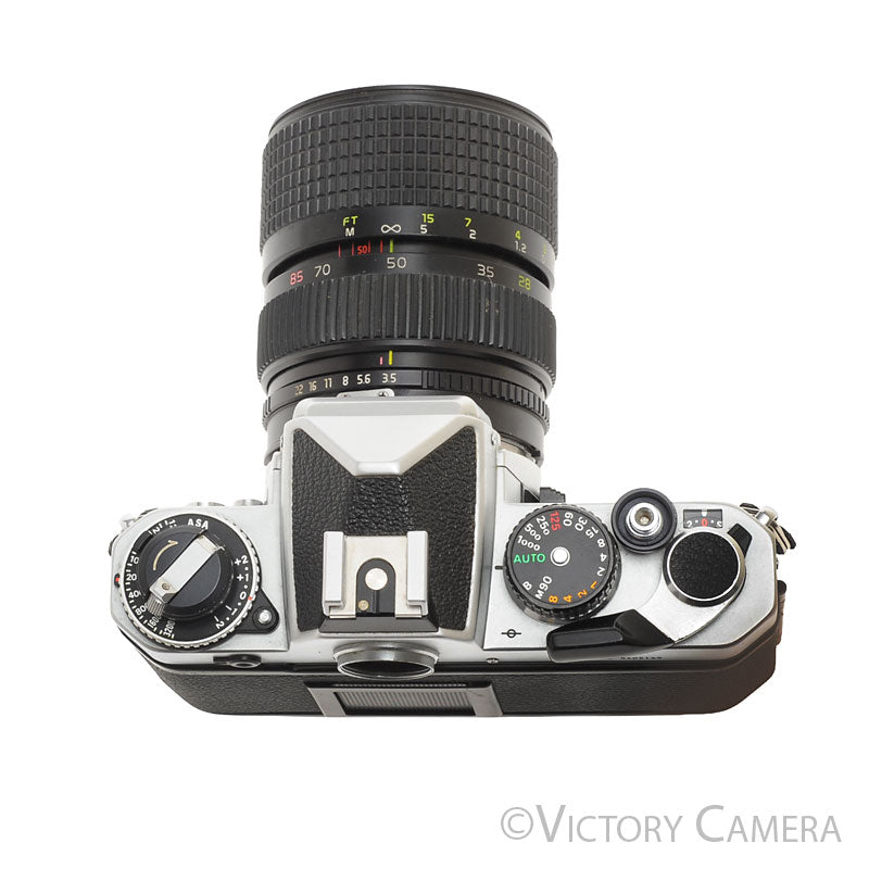 Nikon FE Chrome 35mm Film Camera with Takumar 28-85mm Macro lens. [EXC-] - Victory Camera