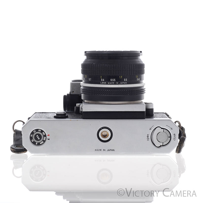 Nikon F Chrome 35mm SLR Camera w/ 50mm f2 Lens, Prism Finder [EXC-] - Victory Camera