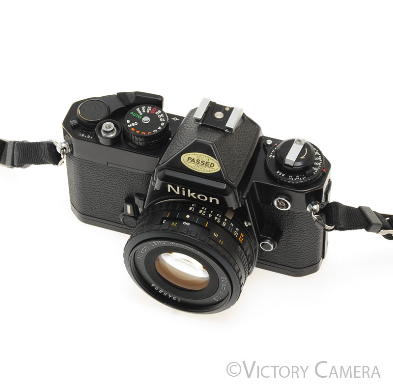 Nikon FE Black 35mm Film Camera 50mm F1.8 Lens [EXC+]