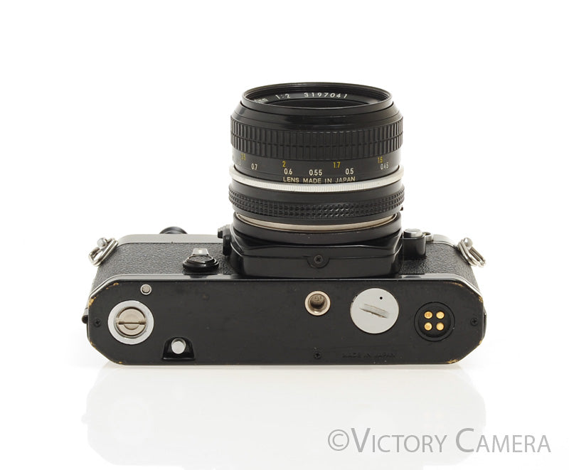Nikon FE Black 35mm Film SLR Camera 50mm f2 Lens [EXC] - Victory Camera