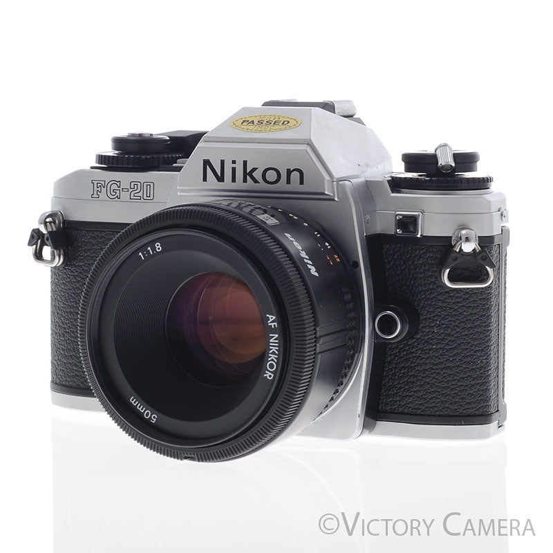 Nikon FG-20 FG20 35mm Camera w/ 50mm f1.8 Prime Lens -New Seals- [EXC]