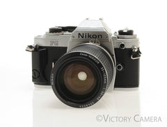Nikon FG Chrome Camera w/ 35-105mm Zoom Lens -New Seals- [EXC]