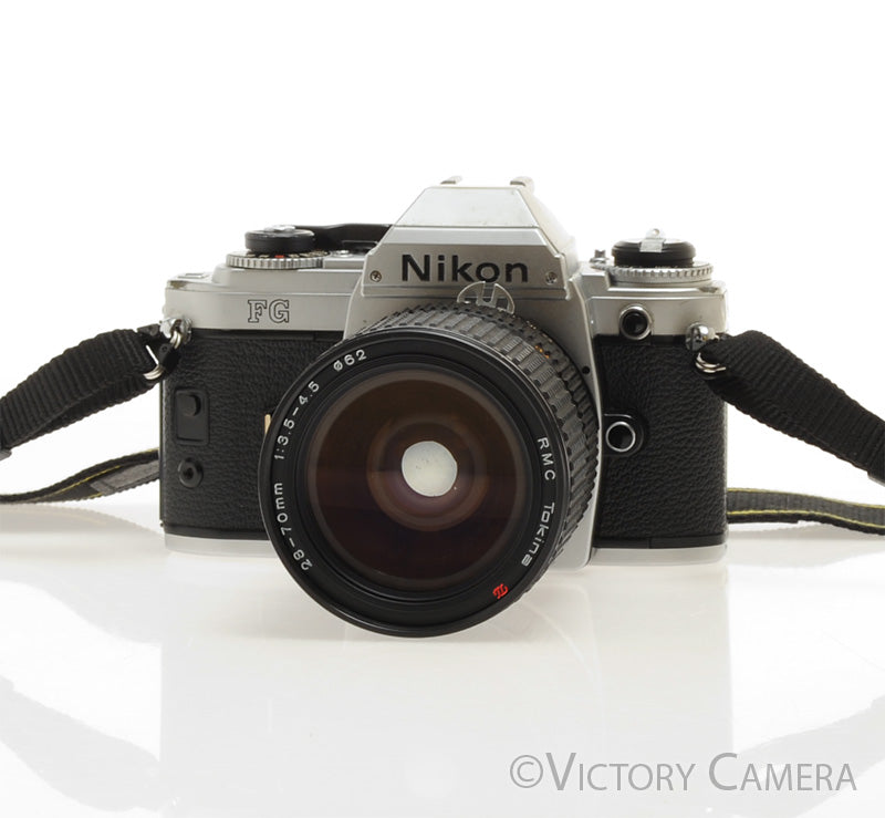 Nikon FG Chrome 35mm Film Camera w/ 28-70mm Zoom Lens [EXC]