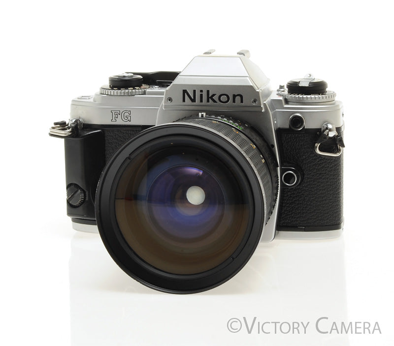 Nikon FG Chrome 35mm Film Camera w/ 28-80mm Zoom Lens [EXC+] - Victory Camera