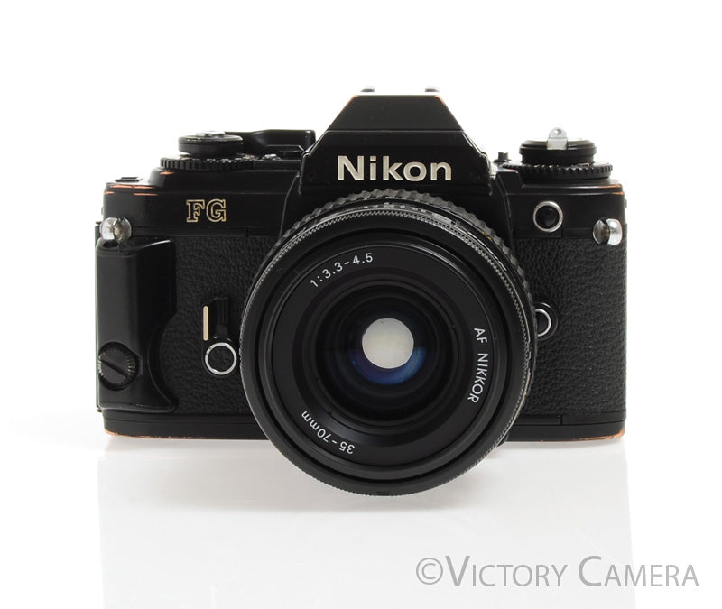 Nikon FG Black 35mm Film Camera w/ 35-70mm Zoom Lens -New Seals-