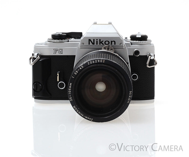 Nikon FG Chrome Camera w/ 35-105mm Zoom Lens [EXC-]