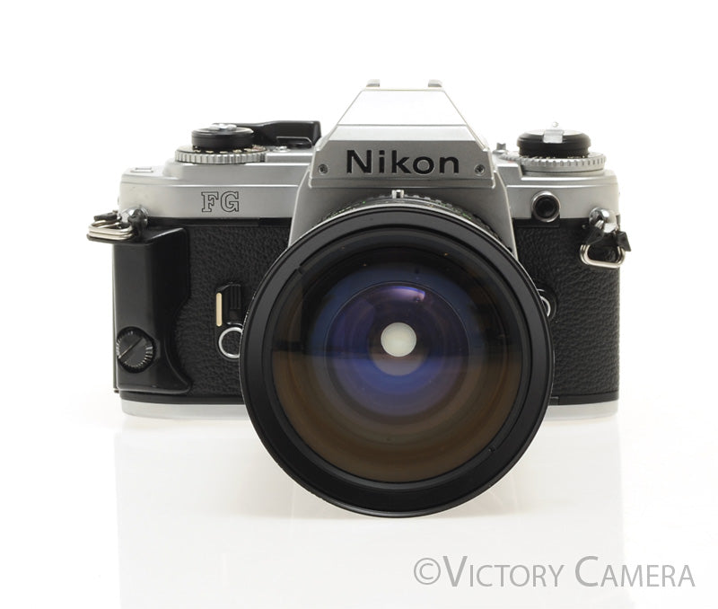 Nikon FG Chrome 35mm Film Camera w/ 28-80mm Zoom Lens [EXC+] - Victory Camera