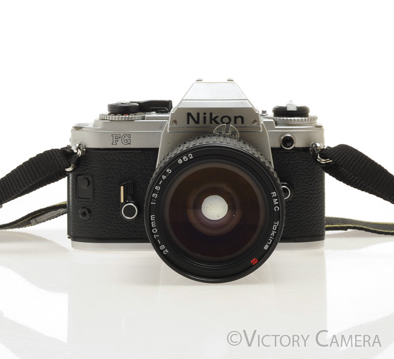 Nikon FG Chrome 35mm Film Camera w/ 28-70mm Zoom Lens [EXC]