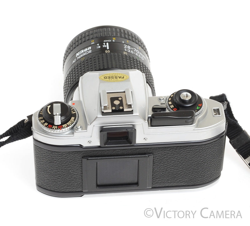 Nikon FG Chrome 35mm Film Camera w/ 28-70mm Zoom Lens -New Seals-