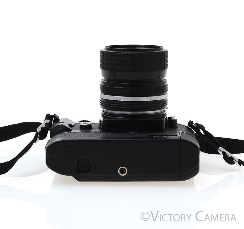 Nikon FG Black Camera w/ 35-70mm Zoom Lens + Motordrive [EXC] - Victory Camera