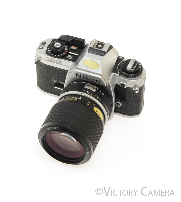 Nikon FG-20 FG20 35mm Camera with Nikkor 43-86mm Zoom Lens [EXC-] - Victory Camera