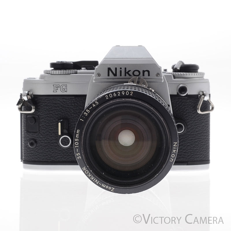 Nikon FG Chrome Camera w/ 35-105mm Zoom Lens [EXC-] - Victory Camera