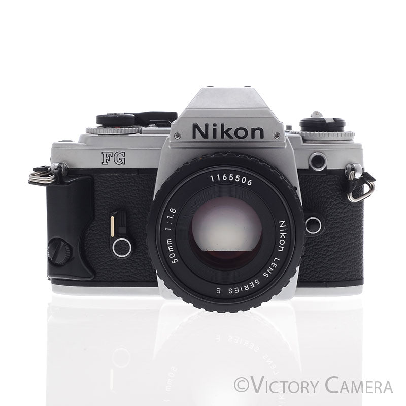 Nikon FG Chrome 35mm Film Camera w/ 50mm f1.8 Lens -New Seals- [EXC]
