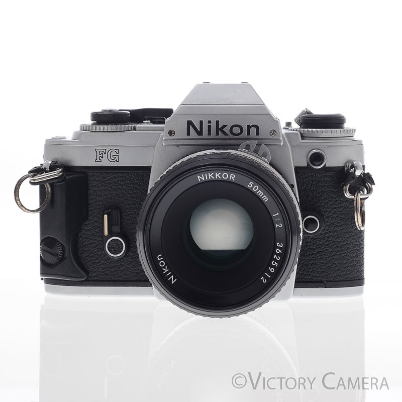 Nikon FG Chrome Camera w/ 50mm f2 Lens -New Seals- [EXC] - Victory Camera