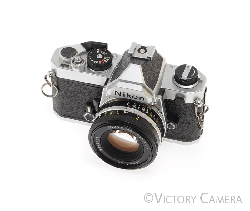 Nikon FM Chrome 35mm Film Camera w/ 50mm f1.8 AI-s Lens [EXC-] - Victory Camera