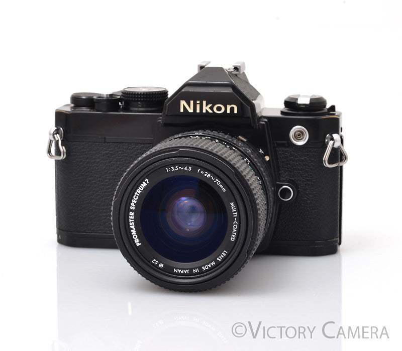 Nikon FM Black 35mm Film Camera w/ 28-70mm Zoom Lens [GOOD] - Victory Camera
