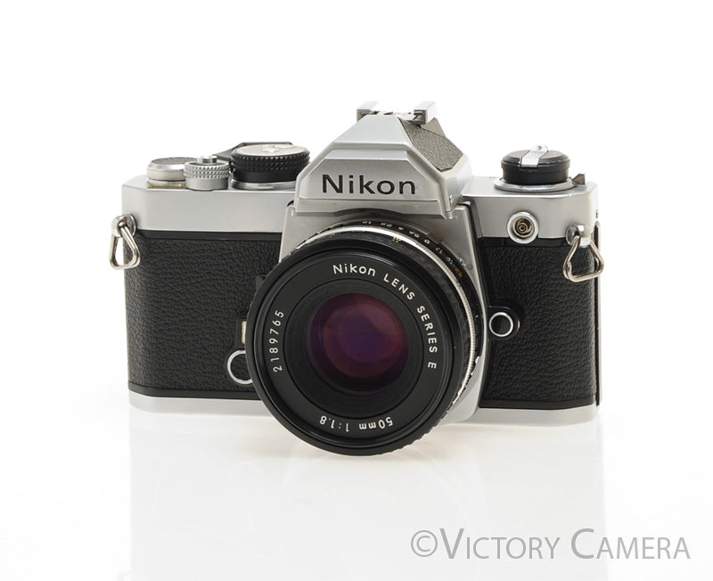 Nikon FM Chrome 35mm Film Camera w/ 50mm f1.8 AI-s Lens -New Seals-  [EXC] - Victory Camera