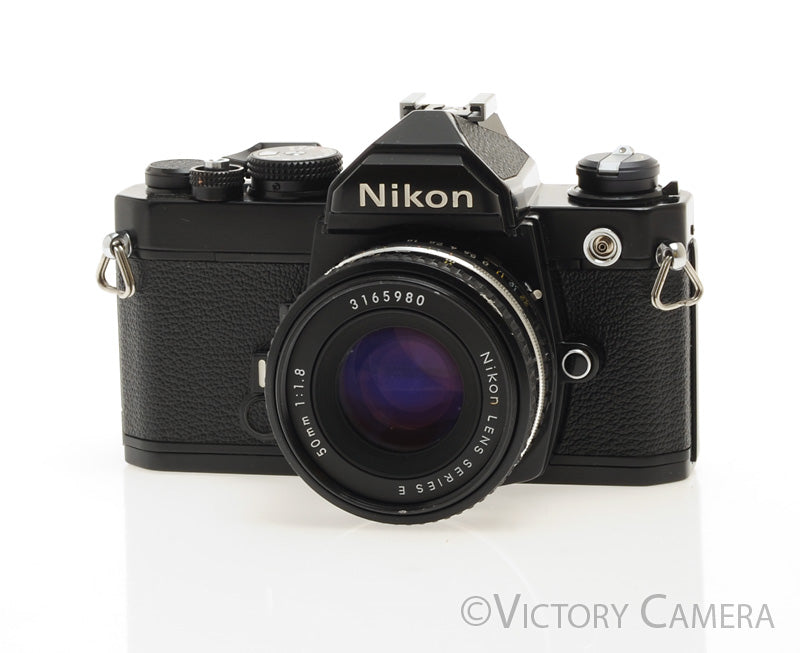 Nikon FM Black 35mm Film Camera w/ 50mm f1.8 AI-s Lens -New Seals- [EXC]