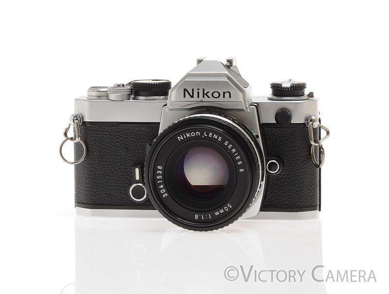 Nikon FM Chrome 35mm Film Camera w/ 50mm f1.8 AI-s Lens [EXC-] - Victory Camera