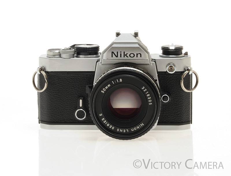 Nikon FM Chrome 35mm Film Camera w/ 50mm f1.8 AI-s Lens -New Seals- [EXC] - Victory Camera