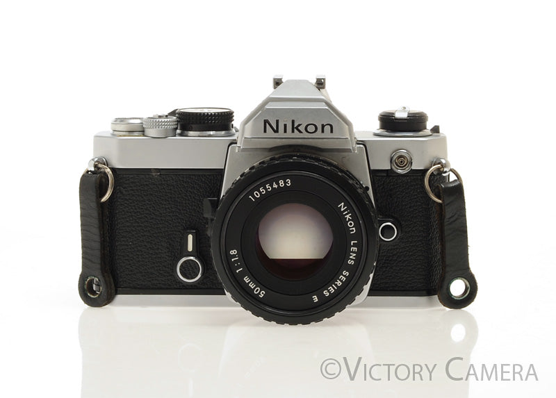 Nikon FM Chrome 35mm Film Camera w/ 50mm f1.8 AI-s Lens [EXC] - Victory Camera