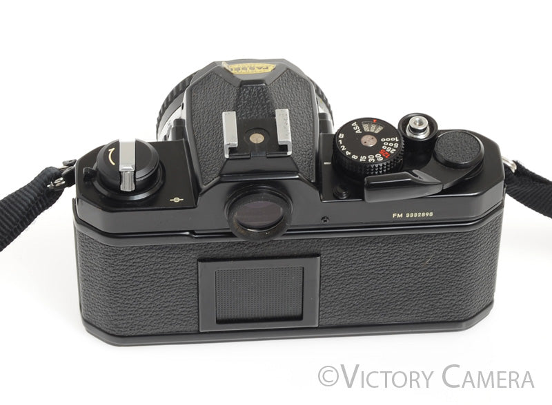 Nikon FM Black 35mm Film Camera w/ 50mm f1.8 AI-S Lens -Clean, New Seals-