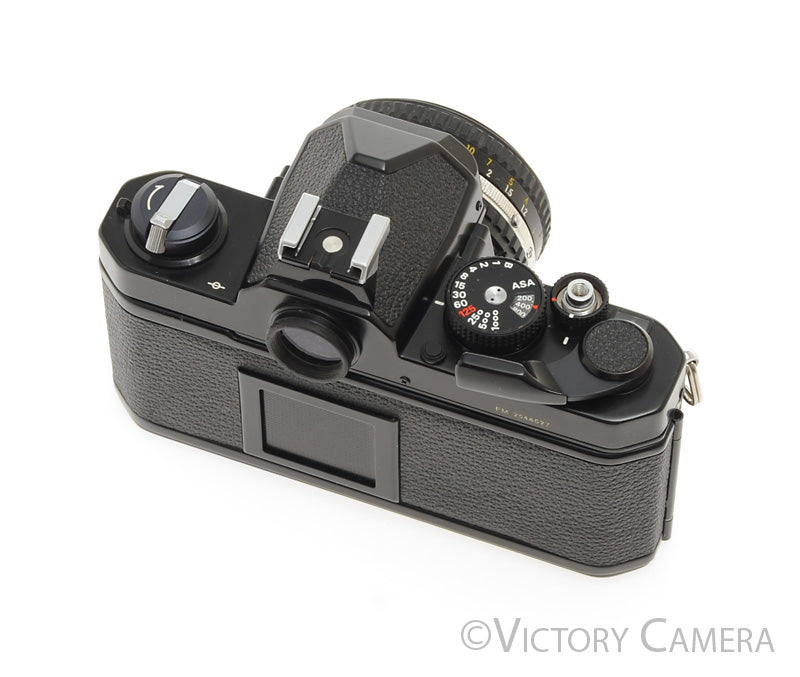 Nikon FM Black 35mm Film Camera w/ 50mm f1.8 AI-s Lens -New Seals- [EXC]