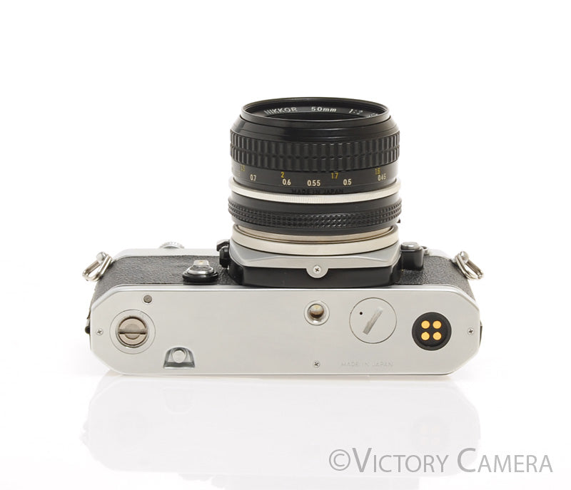 Nikon FM Chrome 35mm Film Camera w/ 50mm f2 AI Lens -New Seals- [EXC+] - Victory Camera