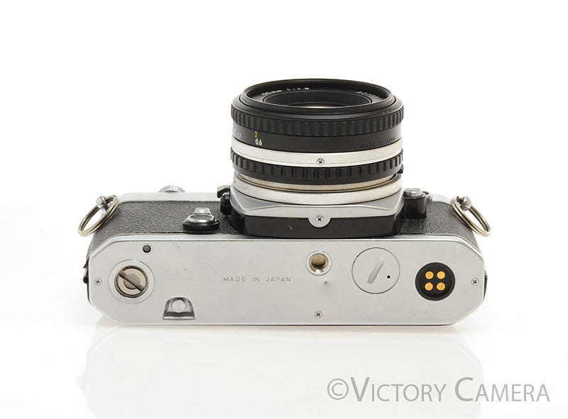 Nikon FM Chrome 35mm Film Camera w/ 50mm f1.8 AI-s Lens -New Seals- [EXC] - Victory Camera