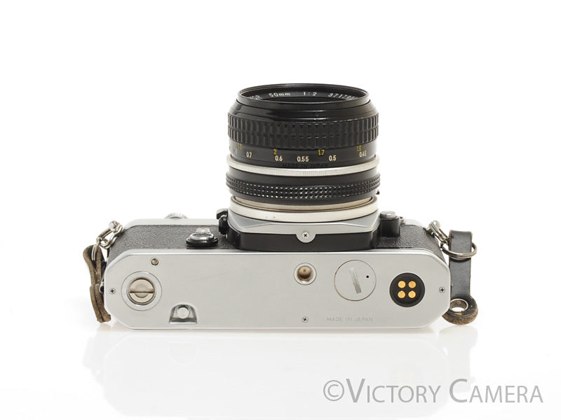 Nikon FM Chrome 35mm Film Camera w/ 50mm f2 AI Lens [EXC+]