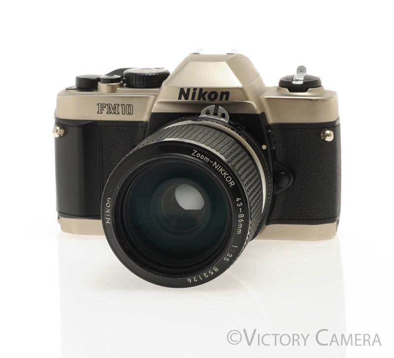 Nikon FM10 FM-10 35mm SLR Film Camera with 43-86mm Zoom Lens [EXC] - Victory Camera