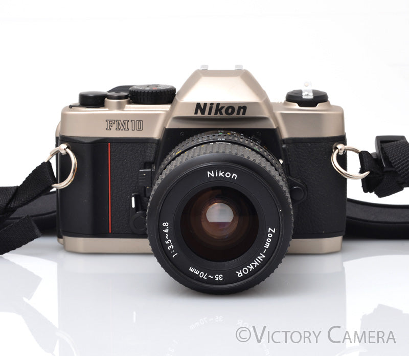 Nikon FM10 FM-10 35mm SLR Film Camera with 35-70mm Zoom Lens [EXC]