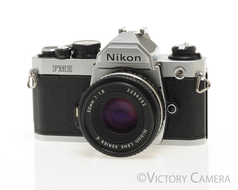 Nikon FM2 35mm Chrome Film SLR w Nikon 50mm f1.8 AI-S Lens -New Seals- [EXC] - Victory Camera