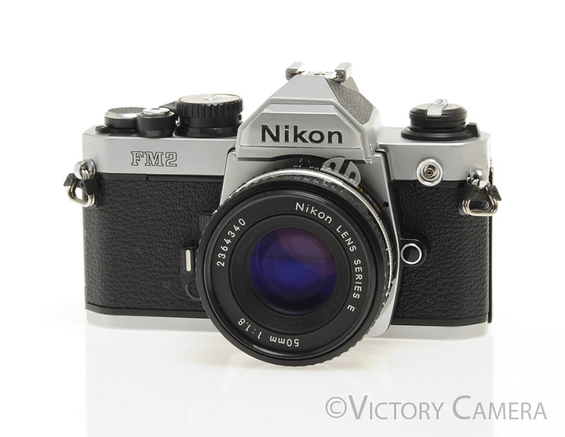 Nikon FM2-N FM2N Chrome Camera Body w/ 50mm f1.8 AI-s Lens -New Seals- [EXC] - Victory Camera