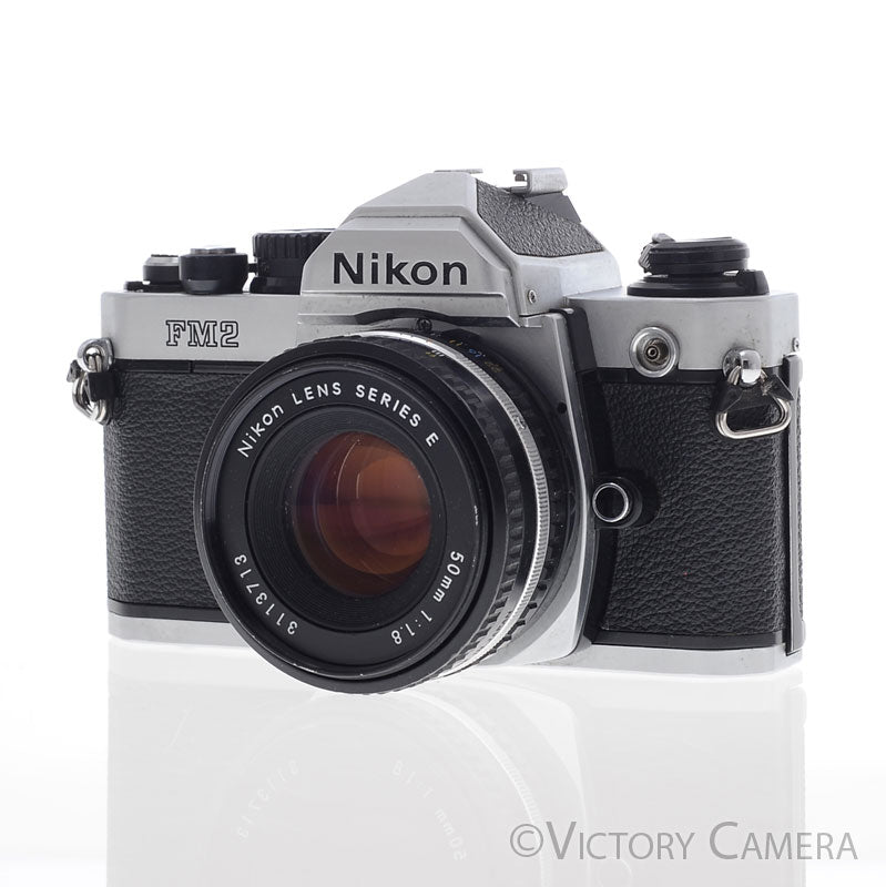Nikon FM2-N FM2N Chrome Camera Body w/ 50mm f1.8 AI-s Lens -New Seals- [EXC+] - Victory Camera