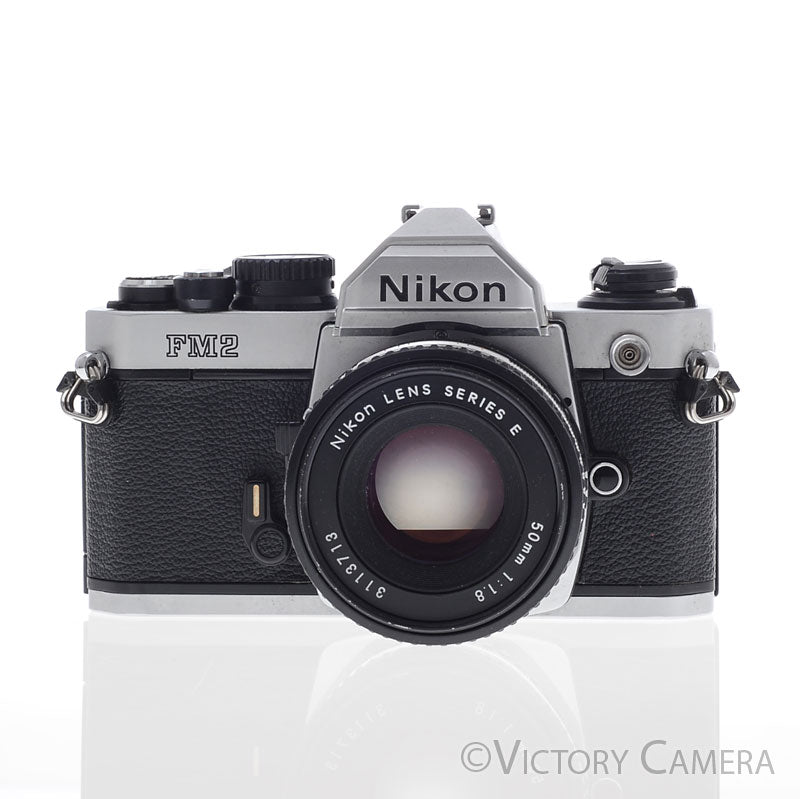 Nikon FM2-N FM2N Chrome Camera Body w/ 50mm f1.8 AI-s Lens -New Seals- [EXC+] - Victory Camera