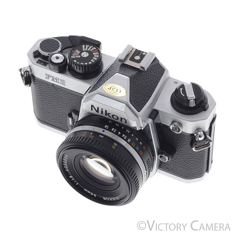 Nikon FM2-N FM2N Chrome Camera Body w/ 50mm f1.8 AI-s Lens -New Seals-