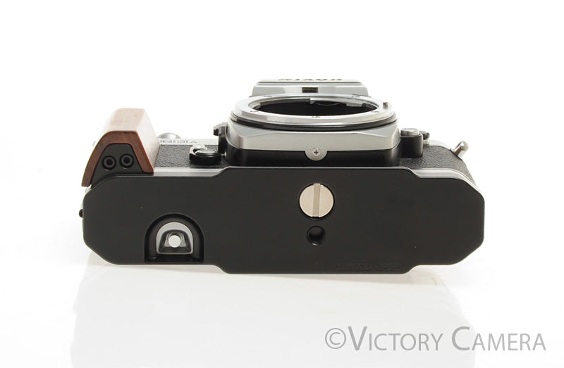 Nikon FM3a Chrome 35mm Camera Body w/ Wood Grip [EXC]