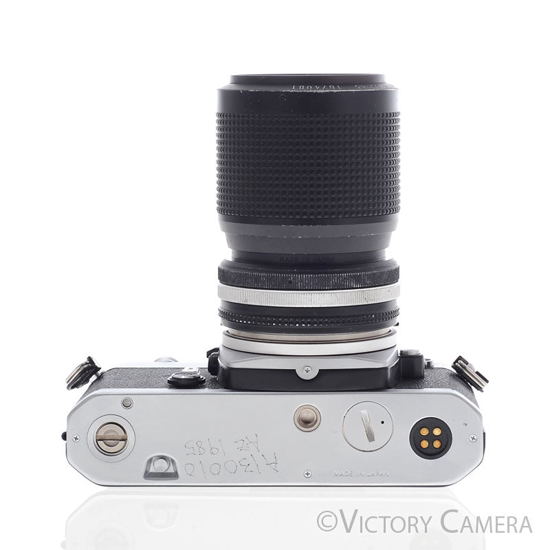 Nikon FM Chrome 35mm Film Camera with 35-105mm AI-S Zoom Lens  [EXC-]