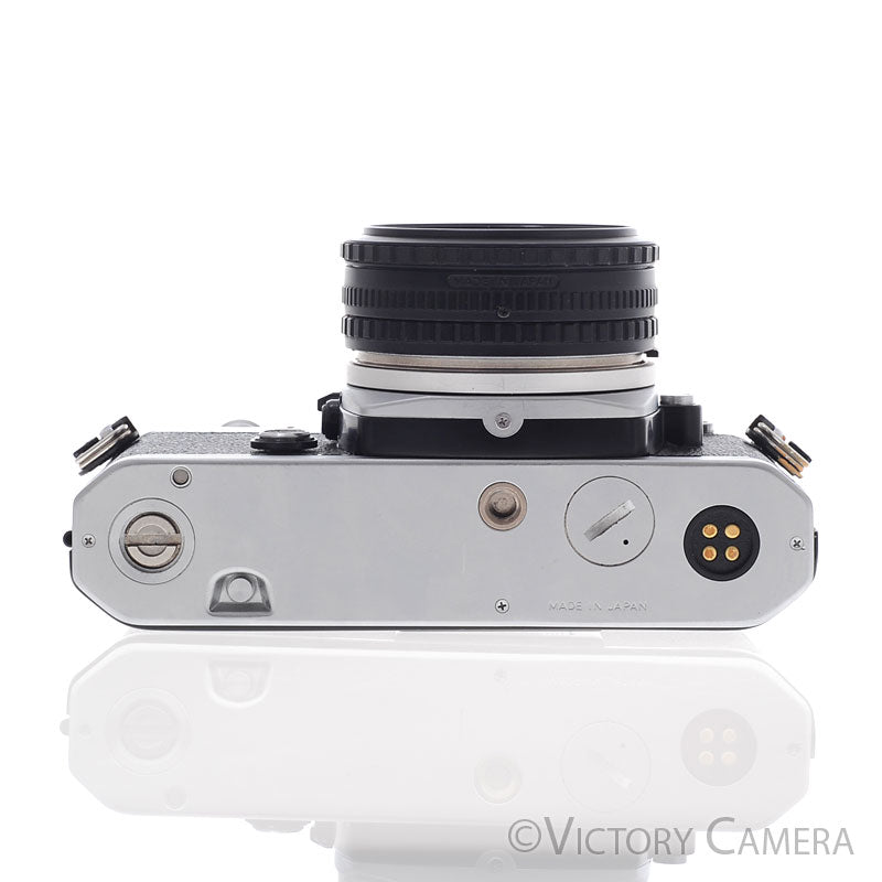 Nikon FM Chrome 35mm Film Camera w/ 50mm f1.8 AI-s Lens [EXC]