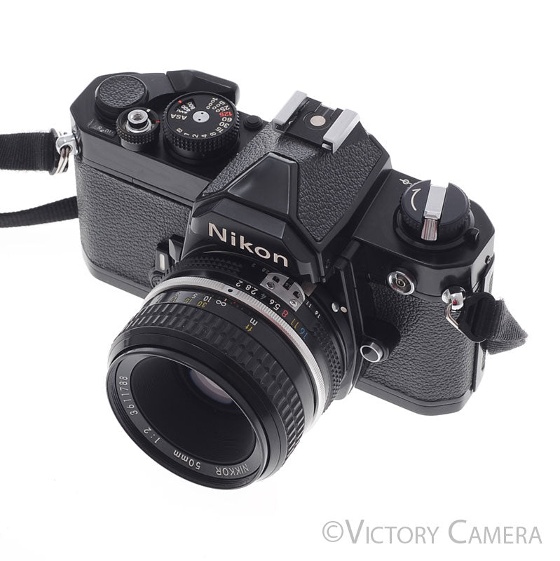 Nikon FM Black 35mm Film Camera w/ 50mm f2 AI Lens [EXC+] - Victory Camera