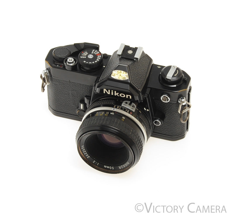 Nikon FM Black 35mm Film Camera w/ 50mm f2 AI Lens -New Seals- [EXC+] - Victory Camera