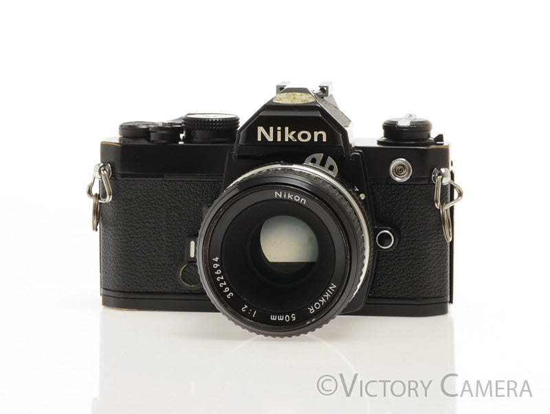 Nikon FM Black 35mm Film Camera w/ 50mm f2 AI Lens -New Seals- [EXC+] - Victory Camera