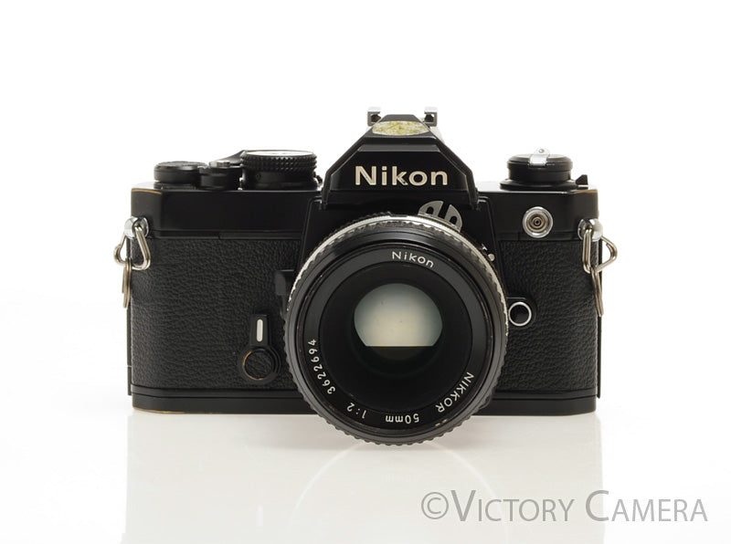 Nikon FM Black 35mm Film Camera w/ 50mm f2 AI Lens -New Seals- [EXC+] - Victory Camera